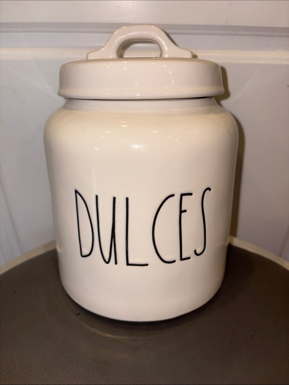 Rae Dunn 'DULCES' Ceramic Canister, Cookie Jar, 7.5” Tall